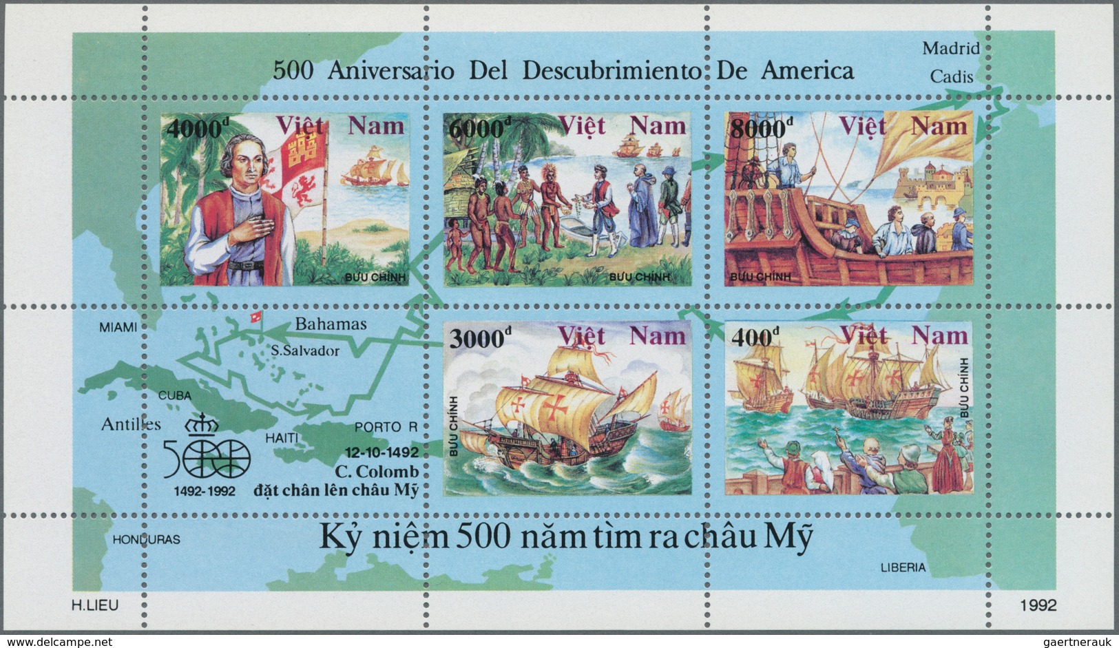 Thematik: Seefahrer, Entdecker / Sailors, Discoverers: 1992, VIETNAM: 500 Years Of Discovery Of Amer - Exploradores