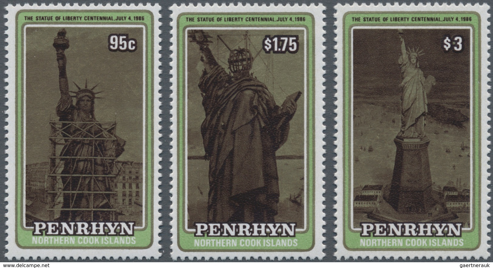 Thematik: Sehenswürdigkeiten-Freiheitsstatue / Sights- Statue Of Liberty: 1986, PENRHYN: 100 Years S - Autres & Non Classés