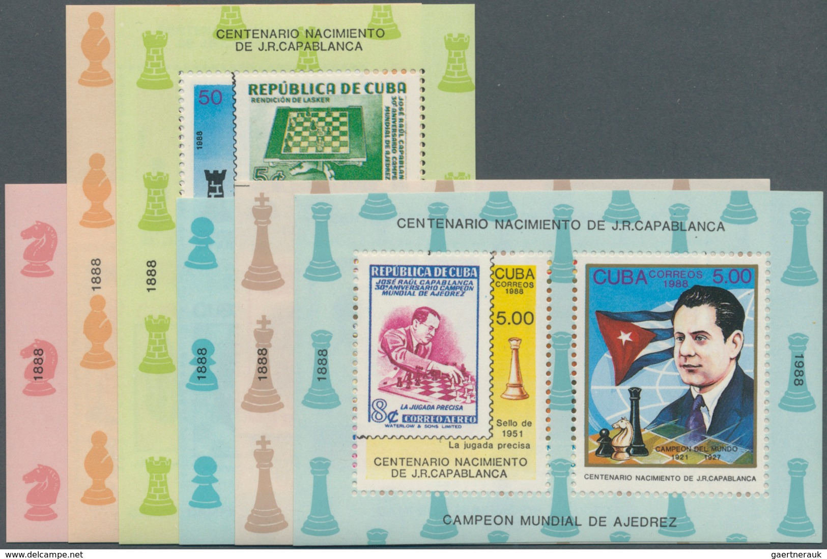 Thematik: Spiele-Schach / Games-chess: 1988, CUBA: 100th Birthday Of Chess Grandmaster José Raúl Cap - Echecs