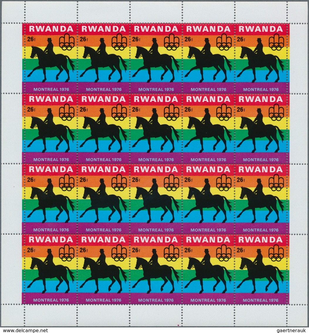 Thematik: Sport / Sport: 1976/1986, Rwanda, Sports, U/m Accumulation Of Complete Sheets: 10fr. "Olym - Other & Unclassified