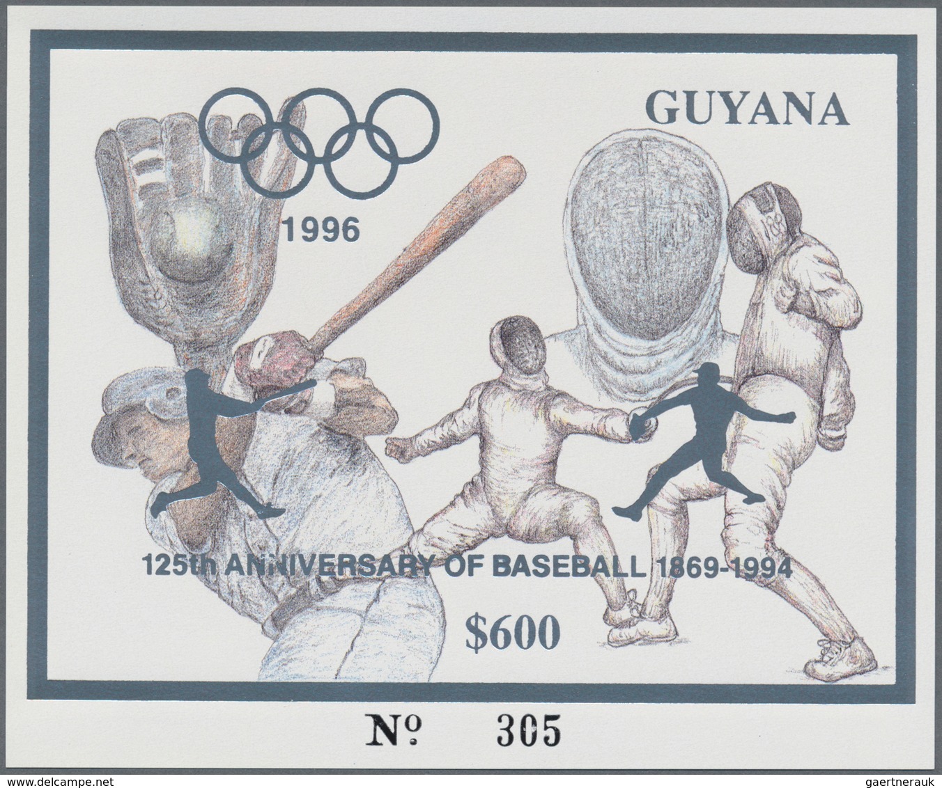 Thematik: Sport-Baseball / Sport-baseball: 1993, Guyana. Set Of 100 GOLD Souvenir Sheets And 100 SIL - Base-Ball