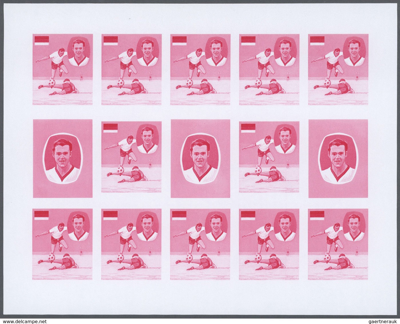 Thematik: Sport-Fußball / sport-soccer, football: 1970, Ajman. Progressive proofs set of sheets for