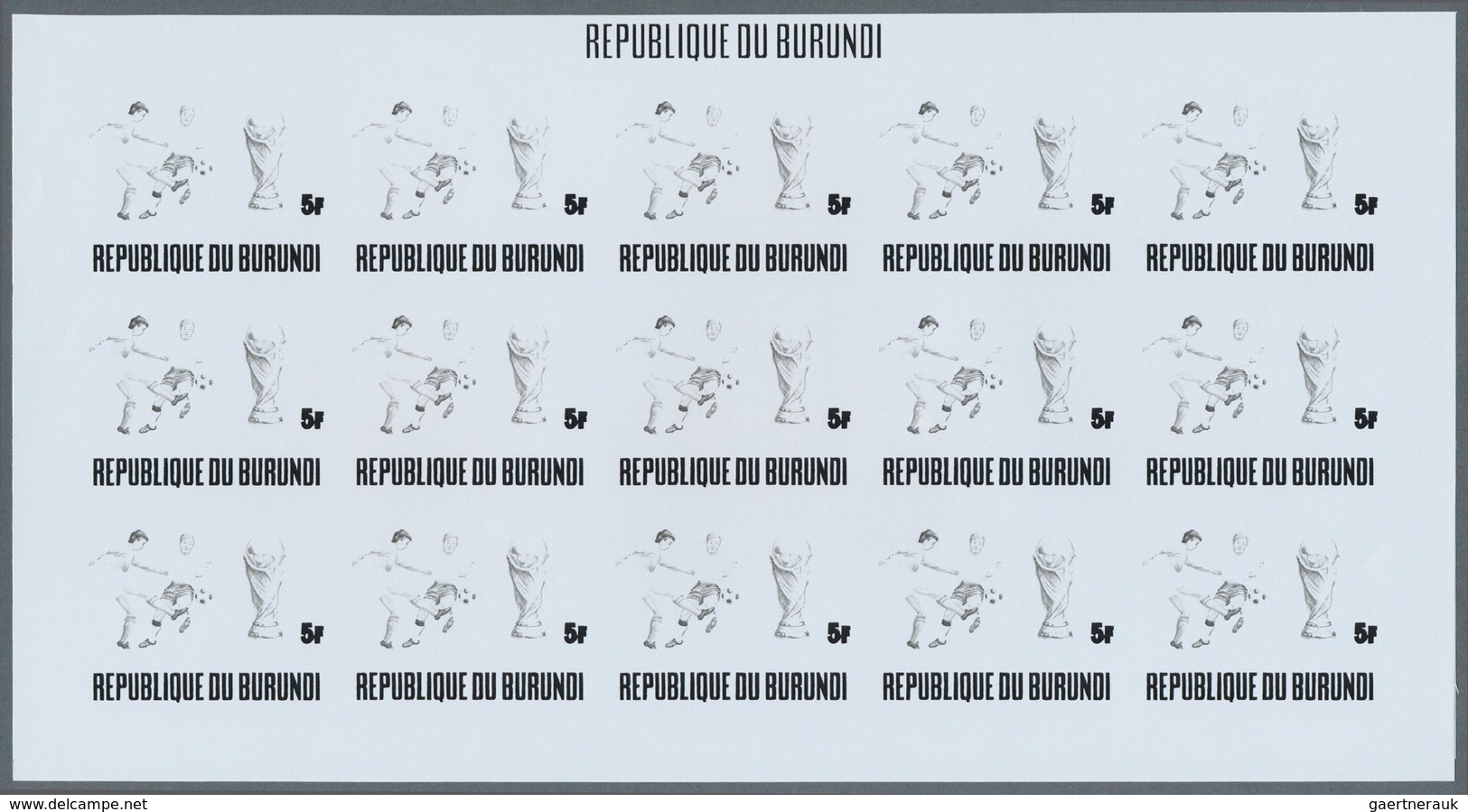 Thematik: Sport-Fußball / Sport-soccer, Football: 1974, Burundi. Progressive Proofs Set Of Sheets Fo - Otros & Sin Clasificación