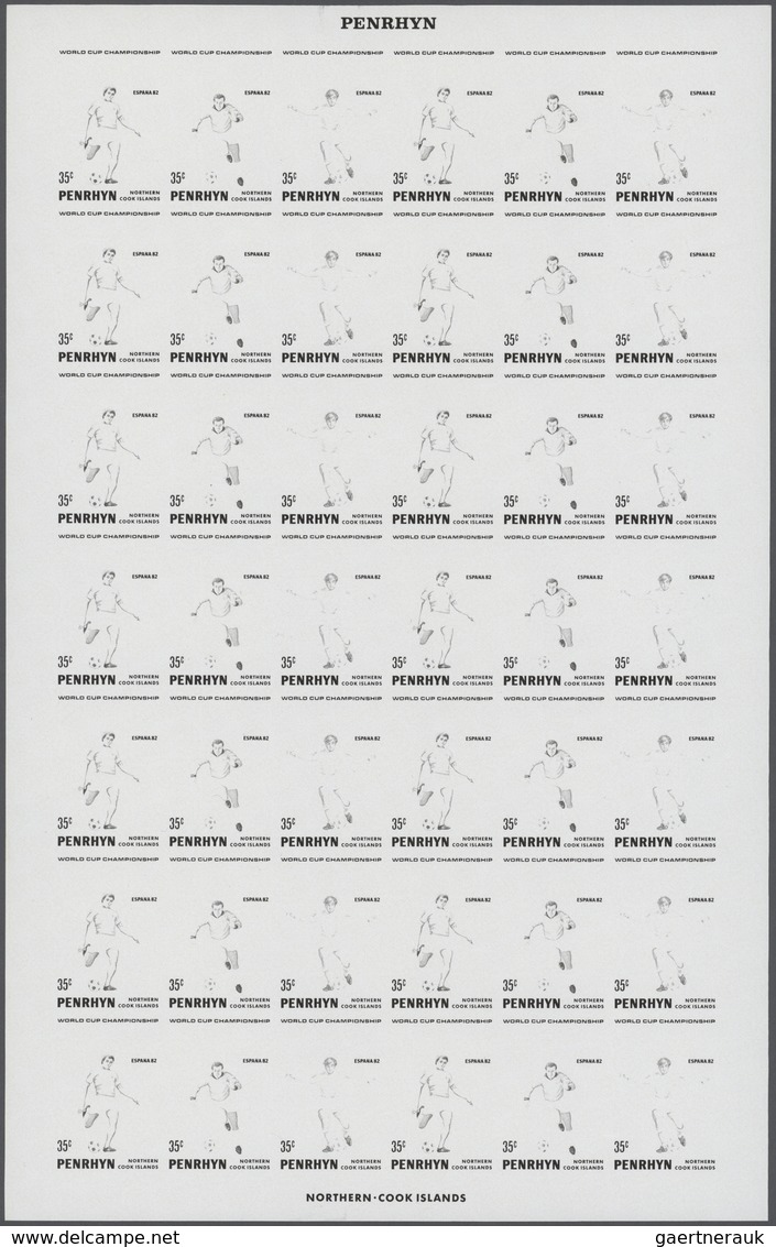 Thematik: Sport-Fußball / Sport-soccer, Football: 1982, Penrhyn. Progressive Proofs Set Of Sheets Fo - Otros & Sin Clasificación