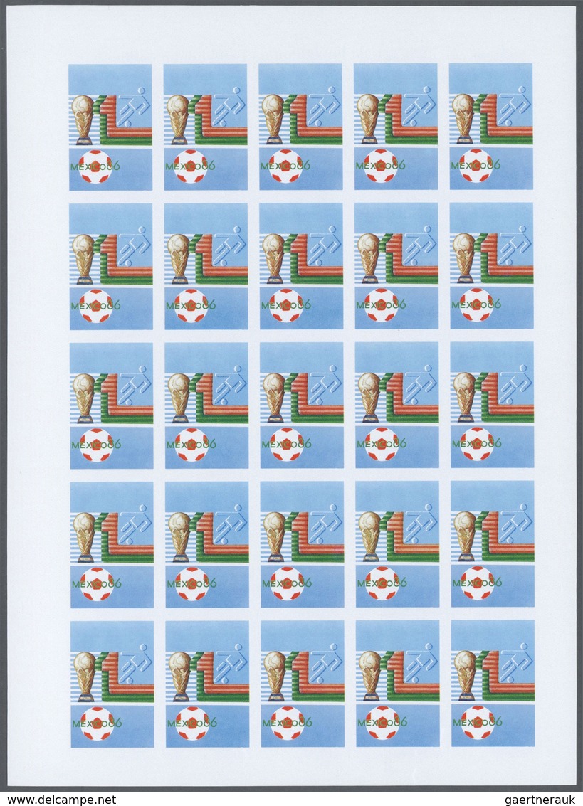 Thematik: Sport-Fußball / sport-soccer, football: 1986, Morocco. Progressive proofs set of sheets fo