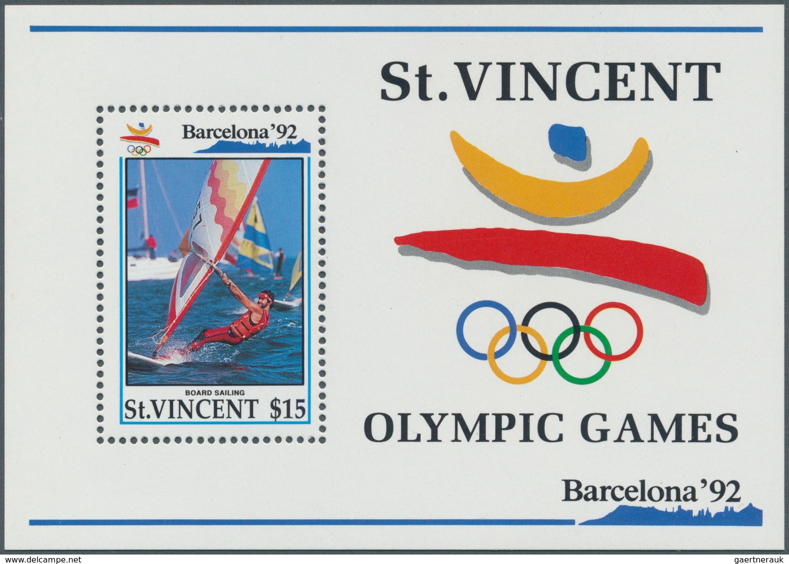 Thematik: Sport-Wassersport / Sport-water Sports: 1992, ST. VINCENT: Summer Olympics Barcelona Minia - Otros & Sin Clasificación