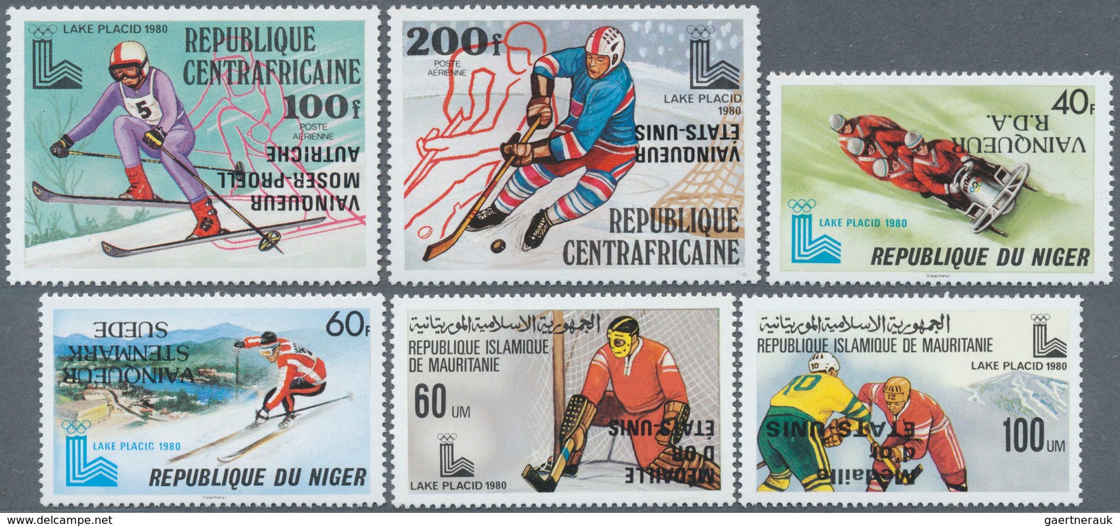 Thematik: Sport-Wintersport / Sport-winter Sports: 1980, 6 Verschiedene Ausgaben Zu Den Olympischen - Hiver