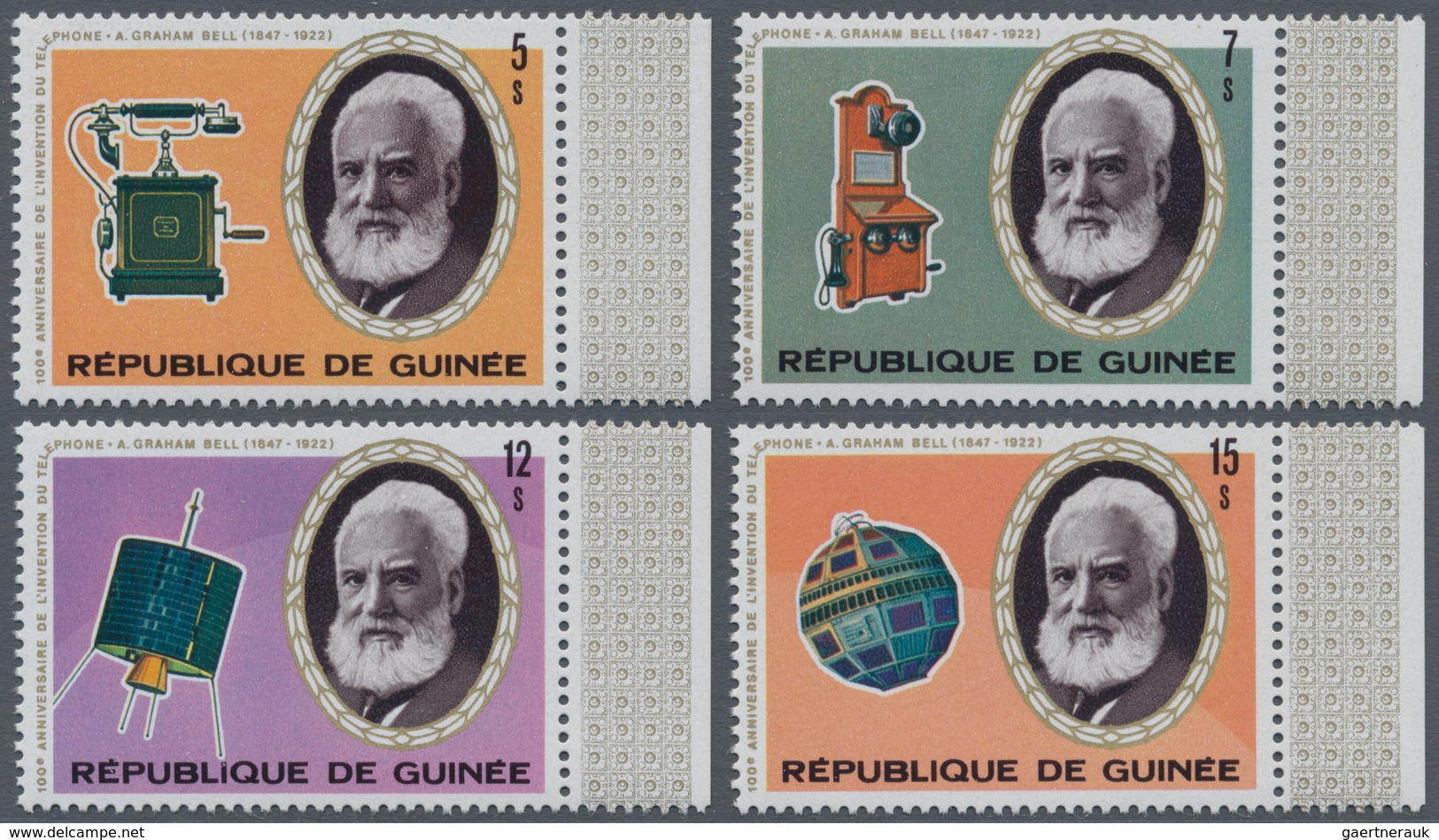 Thematik: Technik-Telefon / Technic-telephone: 1976, GUINEA: 100 Years Of Telephone (Alexander Graha - Télécom