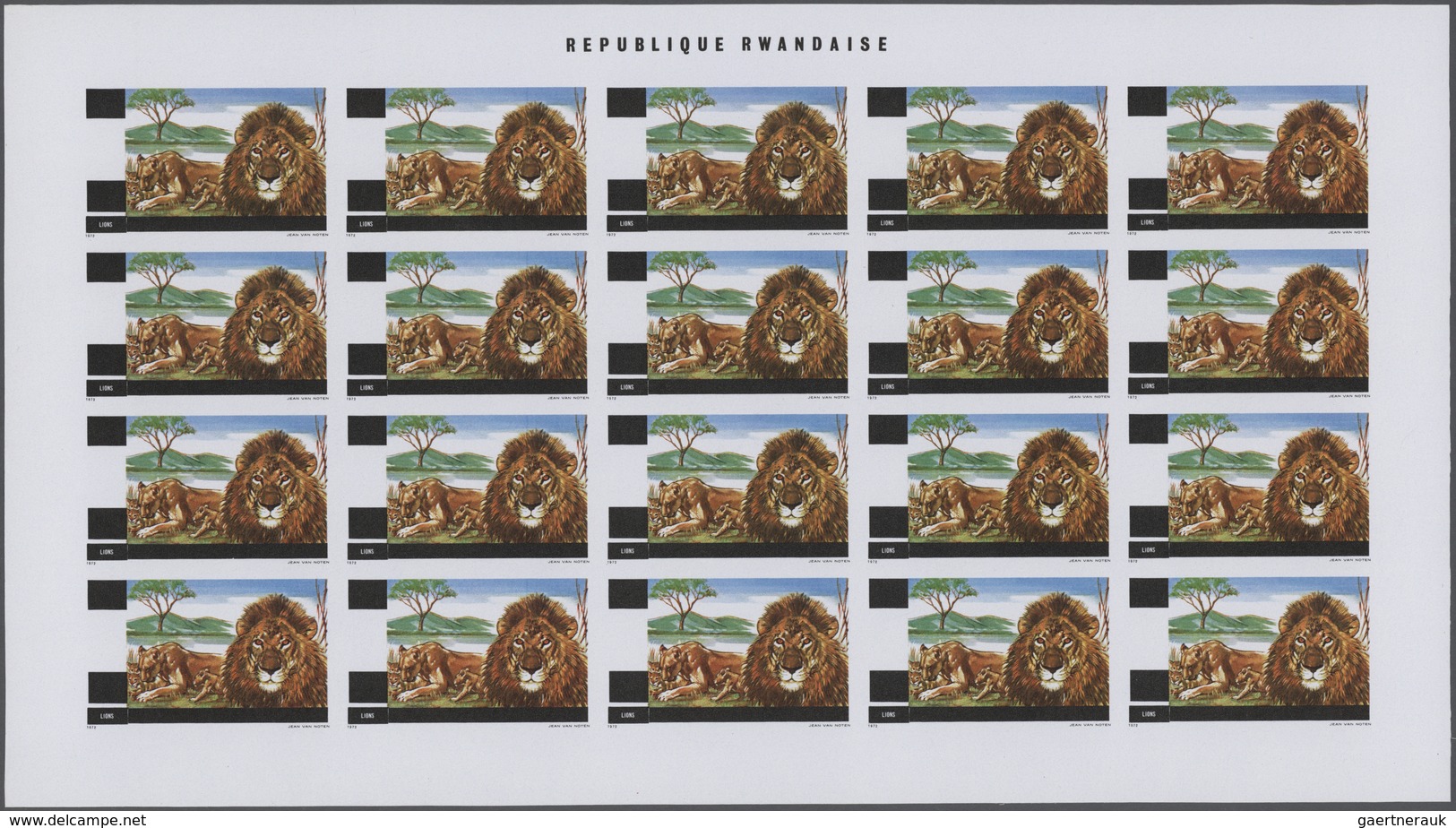 Thematik: Tiere, Fauna / Animals, Fauna: 1972, Rwanda. Progressive Proofs Set Of Sheets For The Comp - Otros & Sin Clasificación