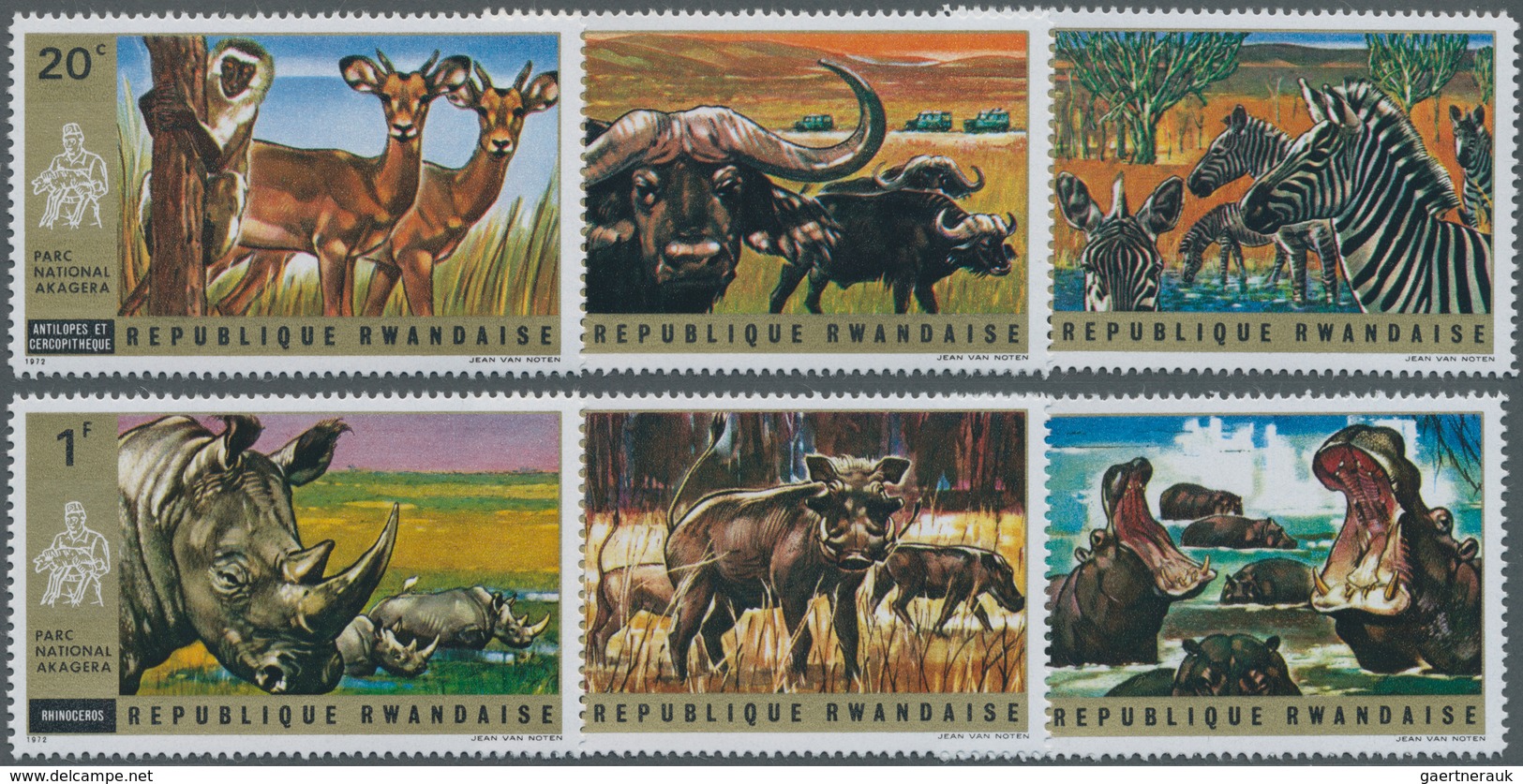 Thematik: Tiere, Fauna / Animals, Fauna: 1972, RWANDA: Akagera National Park Complete Perf. Set Of T - Autres & Non Classés