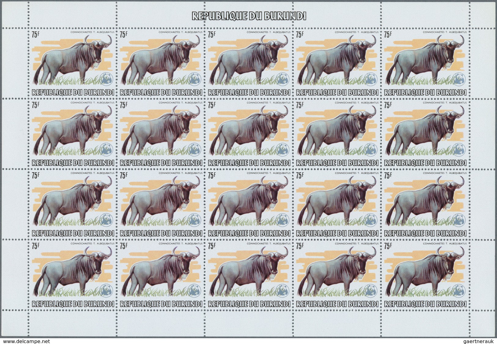 Thematik: Tiere, Fauna / Animals, Fauna: 1982, BURUNDI: African Wildlife Complete Set Of 13 From 2fr - Other & Unclassified