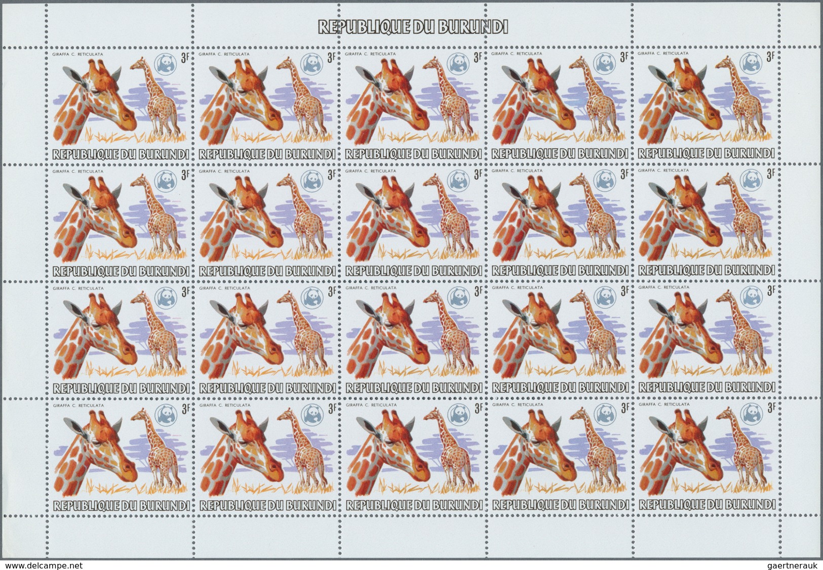 Thematik: Tiere, Fauna / Animals, Fauna: 1982, BURUNDI: African Wildlife Complete Set Of 13 From 2fr - Other & Unclassified