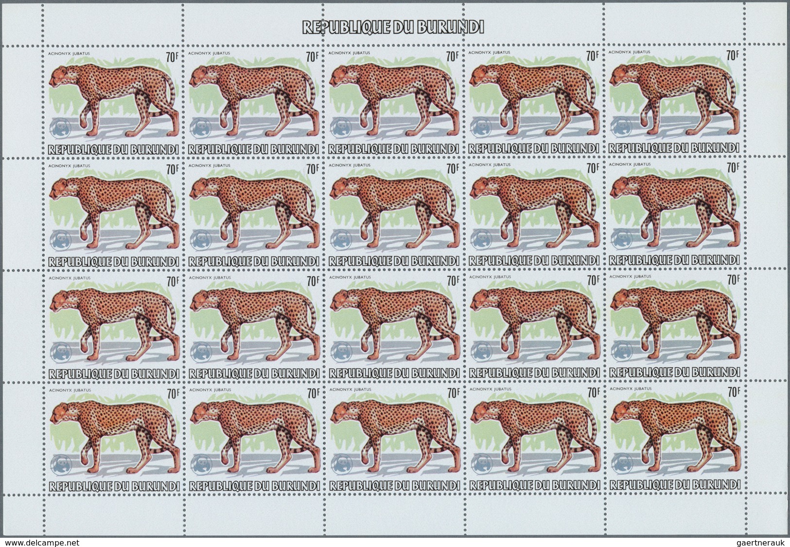 Thematik: Tiere, Fauna / animals, fauna: 1982, BURUNDI: African Wildlife complete set of 13 from 2fr