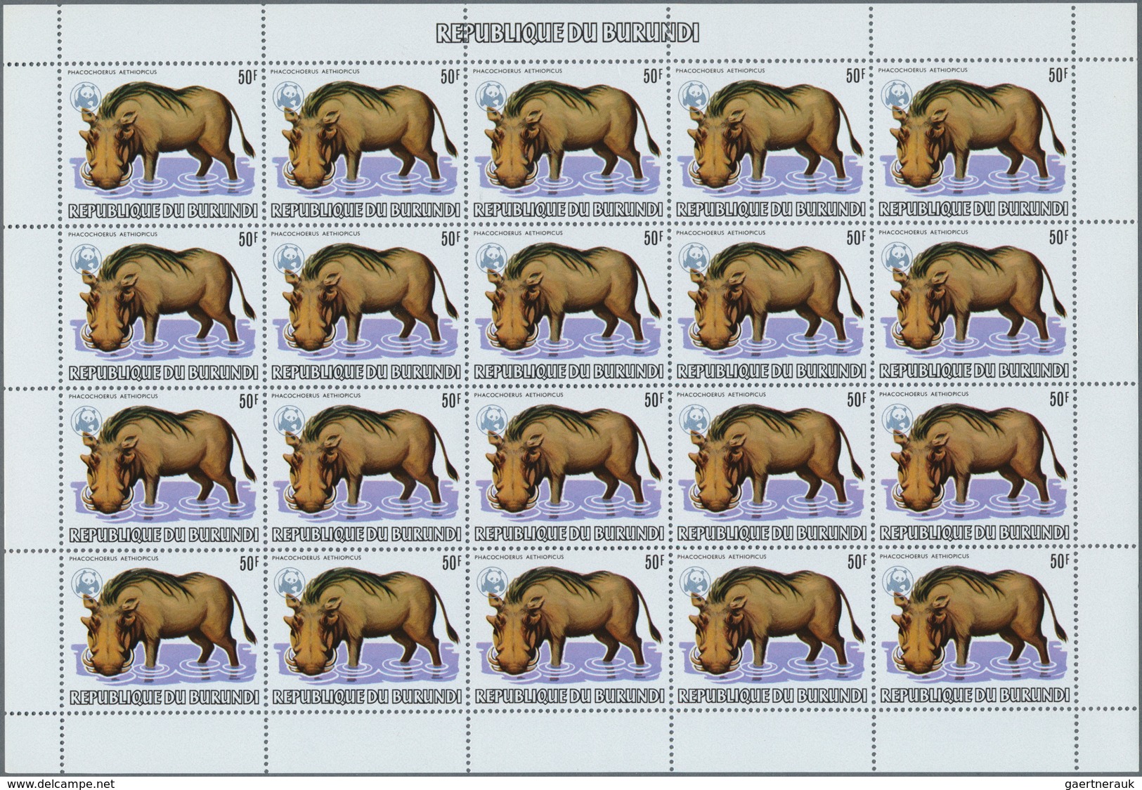 Thematik: Tiere, Fauna / animals, fauna: 1982, BURUNDI: African Wildlife complete set of 13 from 2fr