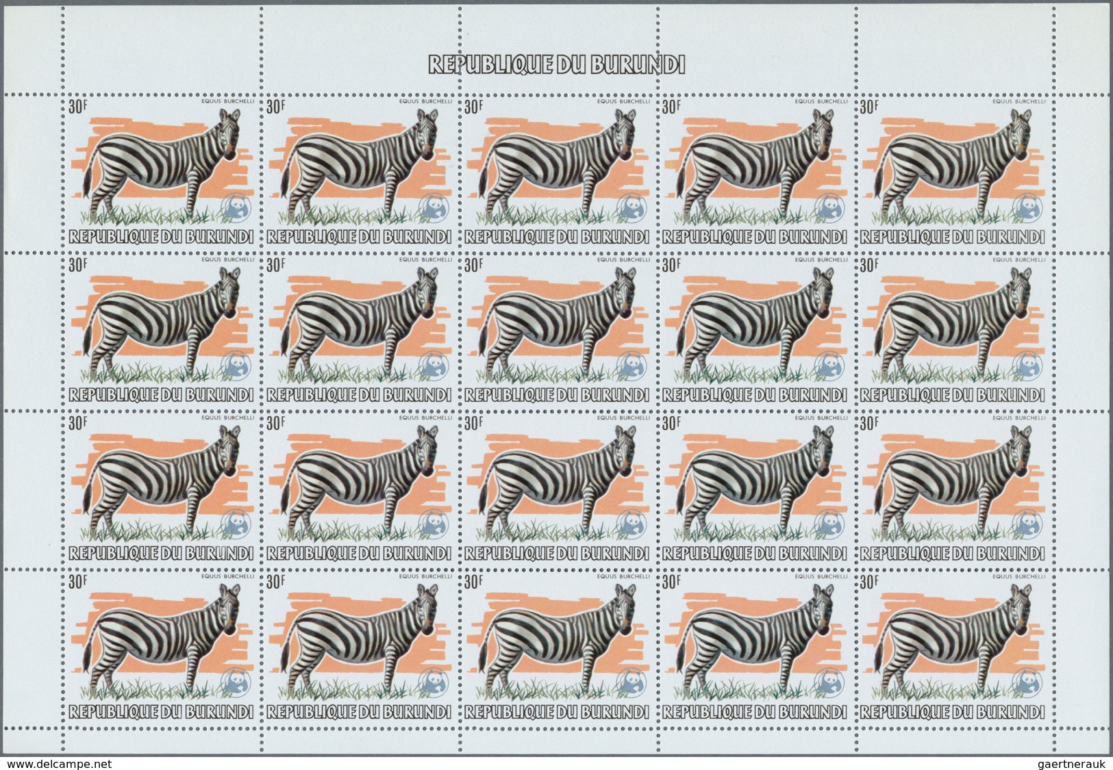 Thematik: Tiere, Fauna / animals, fauna: 1982, BURUNDI: African Wildlife complete set of 13 from 2fr