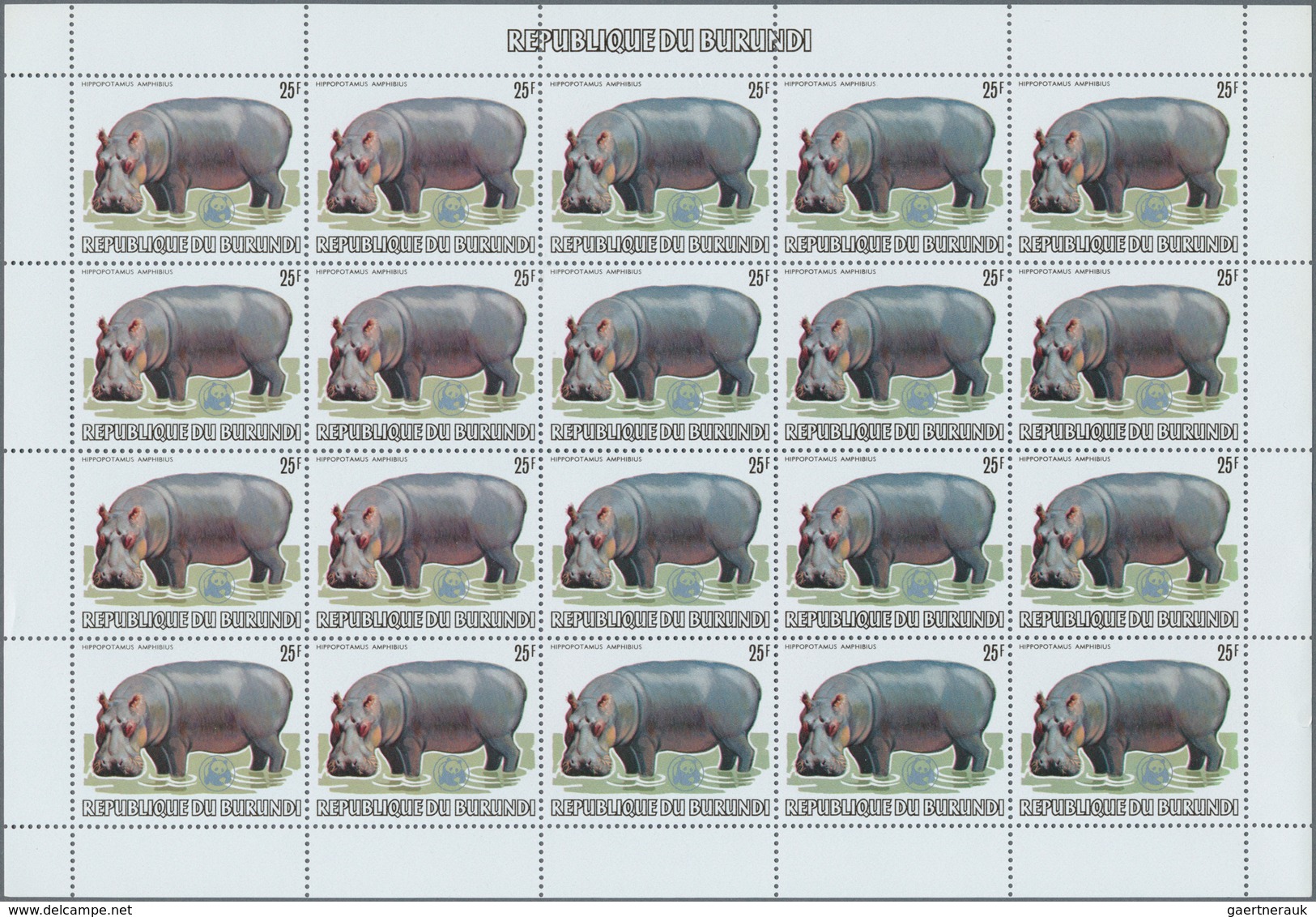 Thematik: Tiere, Fauna / animals, fauna: 1982, BURUNDI: African Wildlife complete set of 13 from 2fr