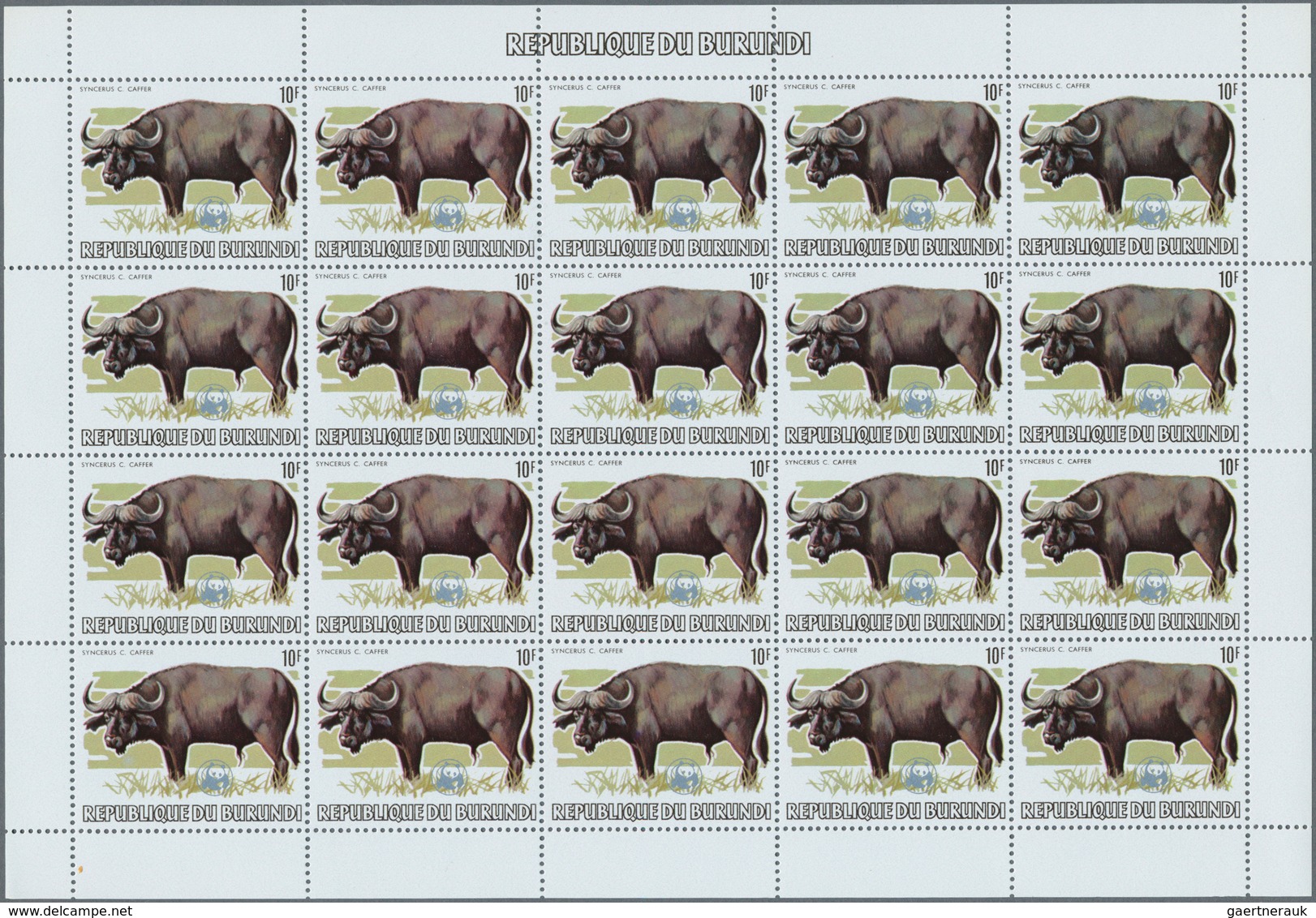 Thematik: Tiere, Fauna / animals, fauna: 1982, BURUNDI: African Wildlife complete set of 13 from 2fr