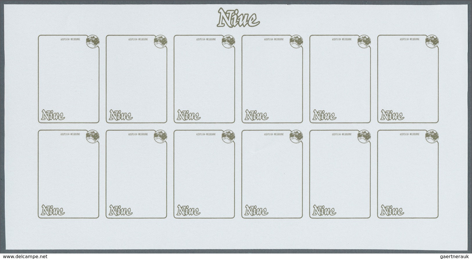 Thematik: Tiere, Fauna / animals, fauna: 1984, Niue. Progressive proofs set of sheets for the comple