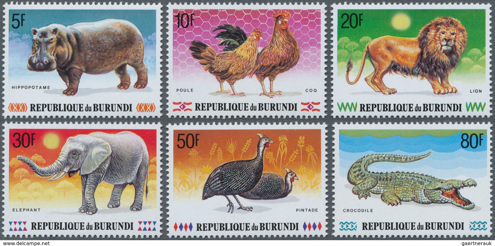 Thematik: Tiere, Fauna / Animals, Fauna: 1991, BURUNDI: Animals Complete Set Of Six (elephant, Lion, - Autres & Non Classés