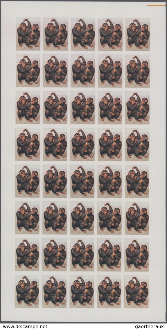 Thematik: Tiere-Affen / Animals-monkeys: 1970, Rwanda. Progressive Proofs Set Of Sheets For The Comp - Singes