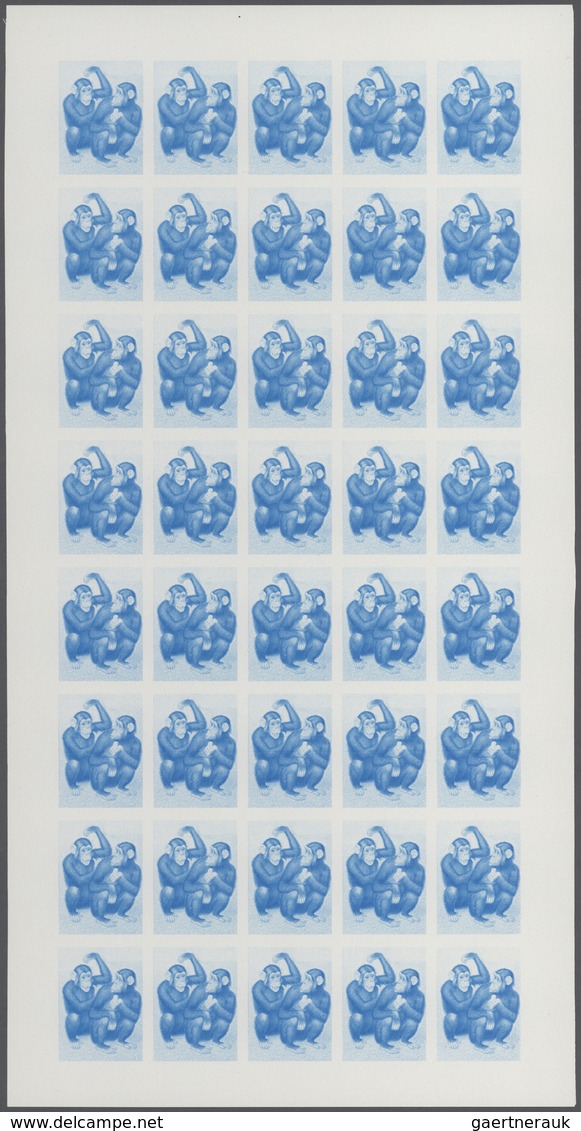 Thematik: Tiere-Affen / Animals-monkeys: 1970, Rwanda. Progressive Proofs Set Of Sheets For The Comp - Singes