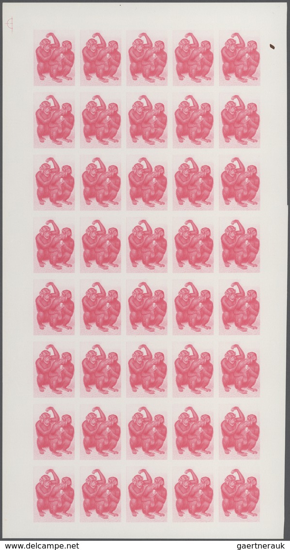 Thematik: Tiere-Affen / Animals-monkeys: 1970, Rwanda. Progressive Proofs Set Of Sheets For The Comp - Singes