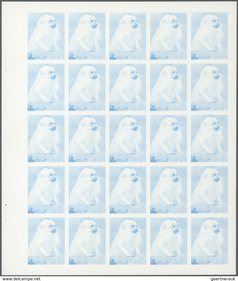 Thematik: Tiere-Affen / Animals-monkeys: 1972. Sharjah. Progressive Proof (5 Phases) In Complete She - Singes