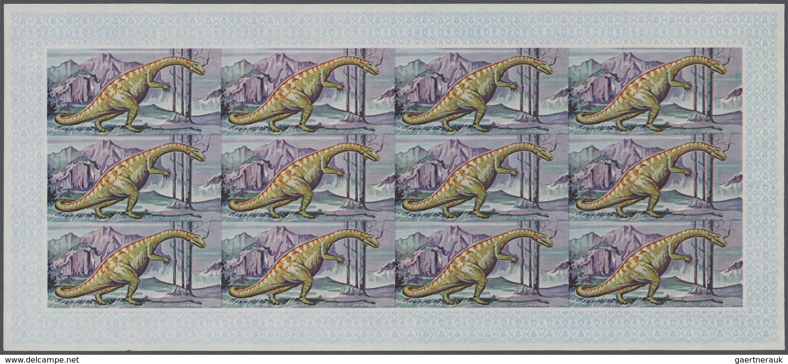 Thematik: Tiere-Dinosaurier / Animals-dinosaur: 1968, Fujeira. Progressive Proofs Set Of Sheets For - Préhistoriques