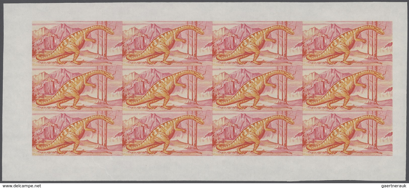 Thematik: Tiere-Dinosaurier / Animals-dinosaur: 1968, Fujeira. Progressive Proofs Set Of Sheets For - Préhistoriques