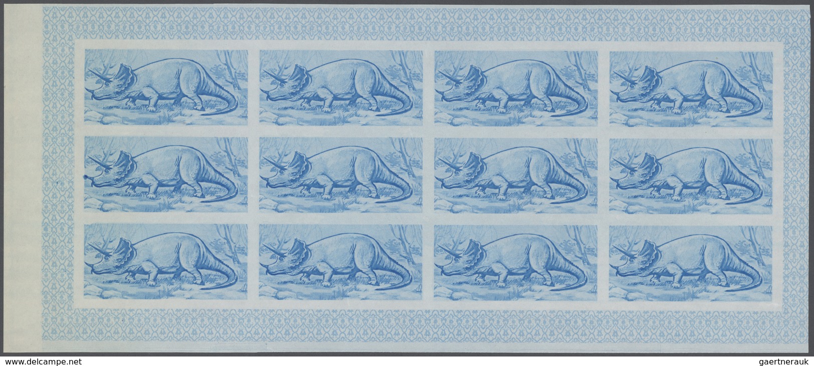 Thematik: Tiere-Dinosaurier / Animals-dinosaur: 1968, Fujeira. Progressive Proofs Set Of Sheets For - Préhistoriques