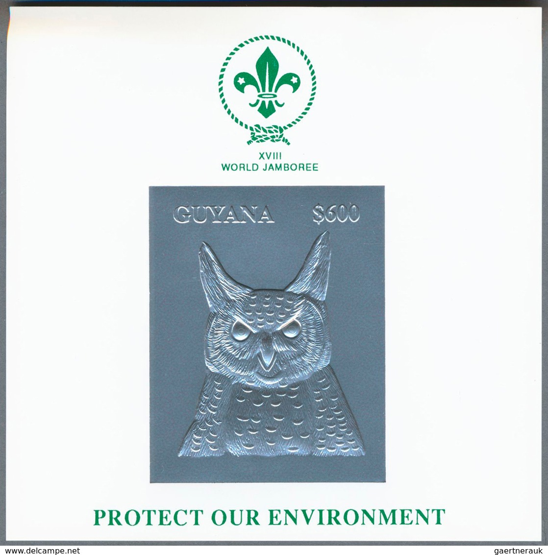 Thematik: Tiere-Eulen / Animals-owls: 1993, Guyana. Lot Of 40 GOLD Souvenir Sheets And 40 SILVER Sou - Hiboux & Chouettes