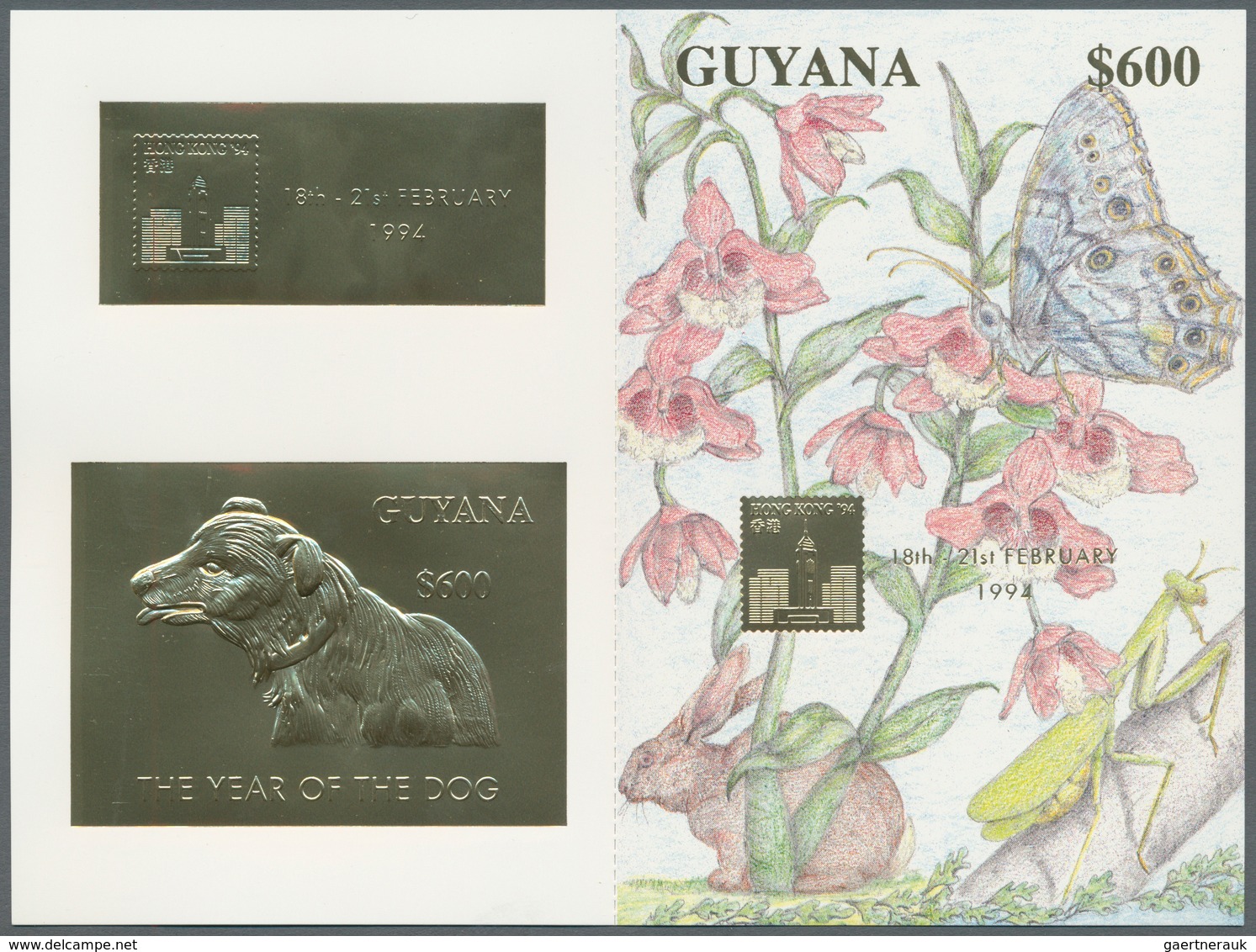 Thematik: Tiere-Hunde / Animals-dogs: 1994, Guyana. Lot With 25 Complete Sets à 4 Souvenir Sheets "S - Perros