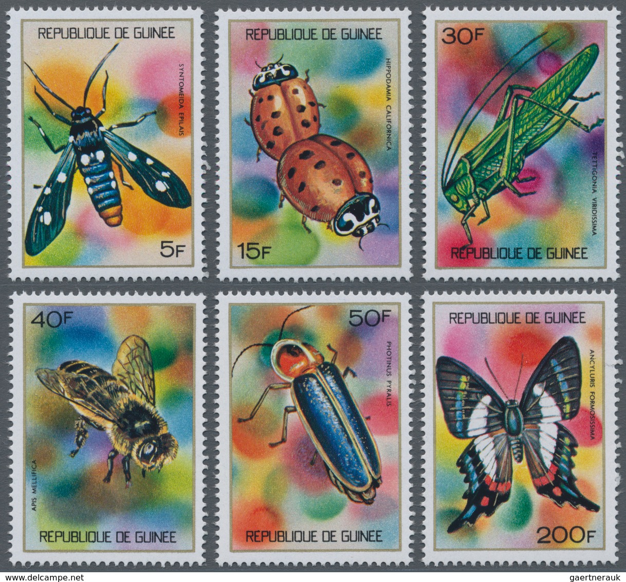 Thematik: Tiere-Insekten / Animals-insects: 1973, GUINEA: Useful Insects (butterfly, Bee, Ladybird E - Otros & Sin Clasificación