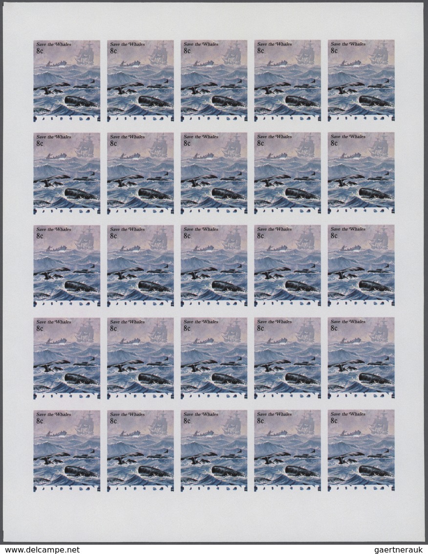 Thematik: Tiere-Meerestiere / Animals-sea Animals: 1983, Penrhyn. Progressive Proofs Set Of Sheets F - Mundo Aquatico