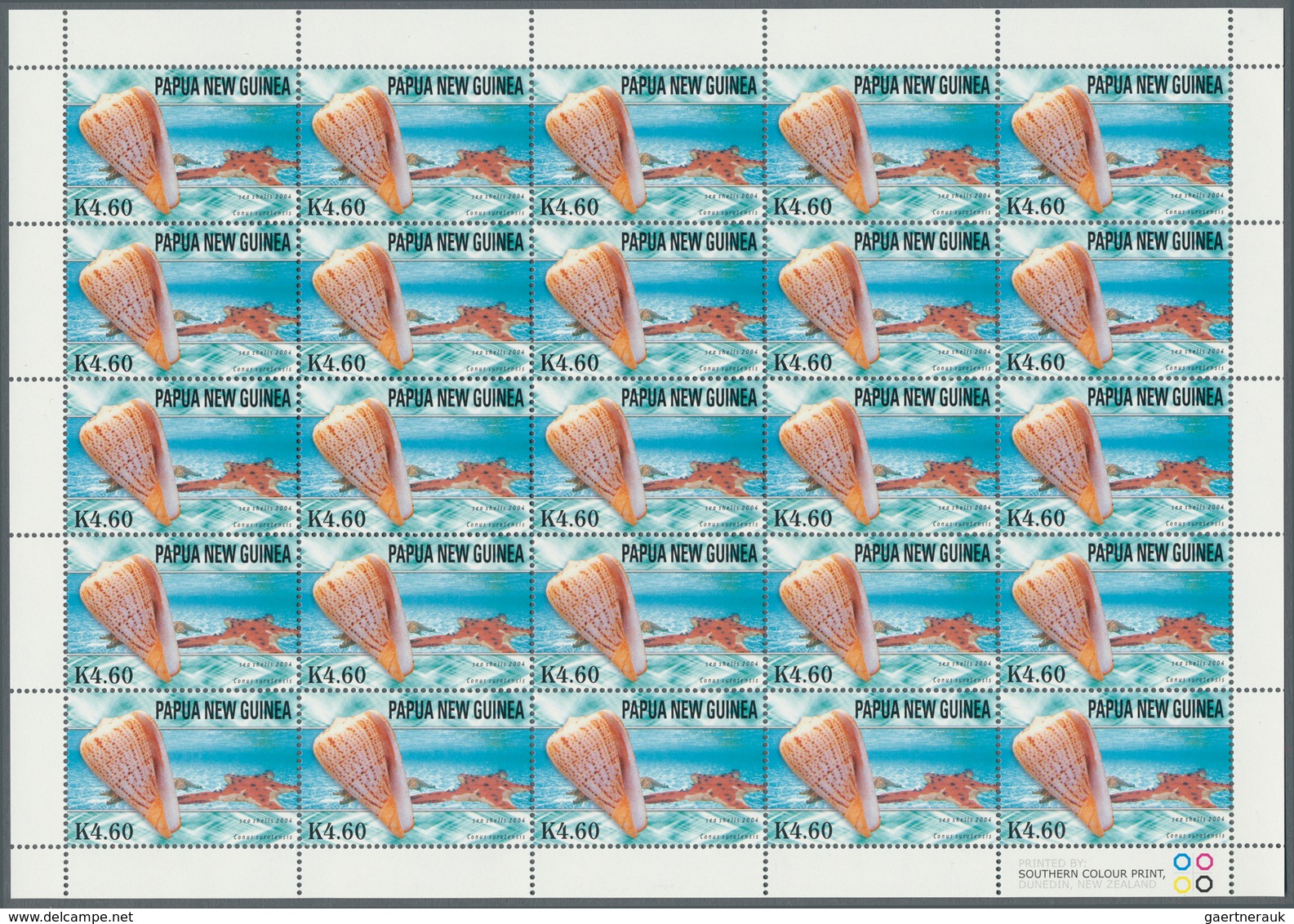 Thematik: Tiere-Meerestiere / Animals-sea Animals: 2004, Papua New Guinea. Lot Of 2,500 Stamps "4.60 - Vie Marine