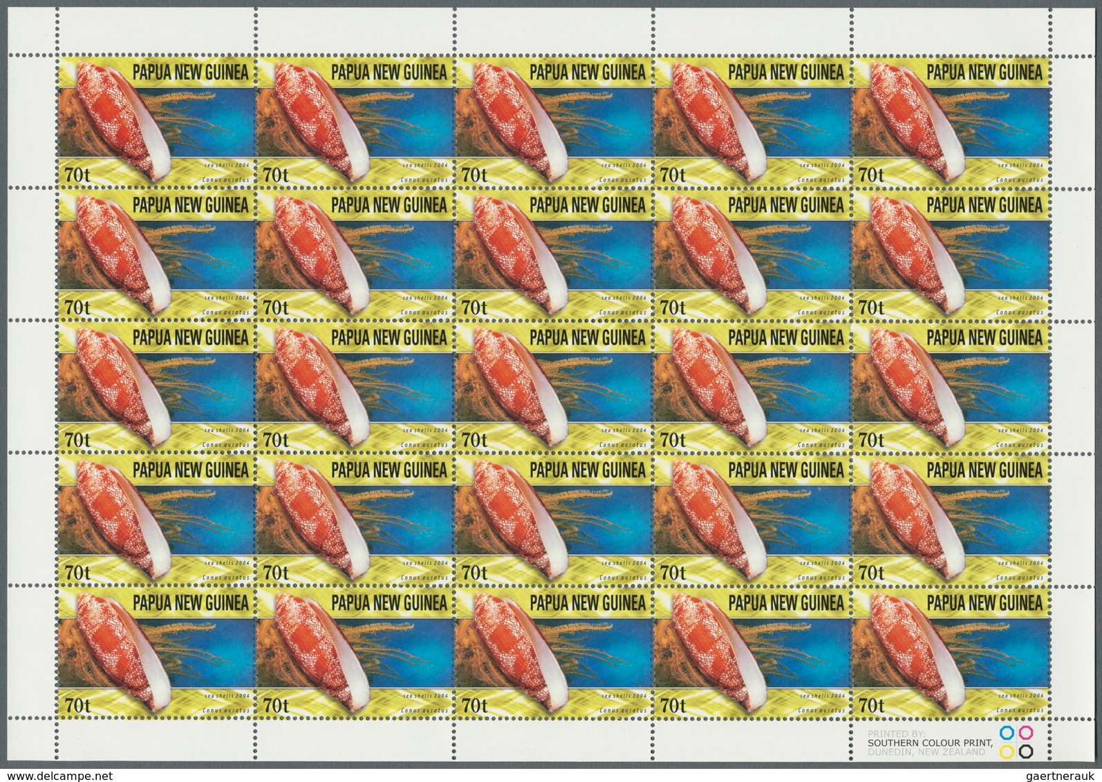 Thematik: Tiere-Meerestiere / Animals-sea Animals: 2004, Papua New Guinea. Lot Of 2,500 Stamps "70t - Mundo Aquatico