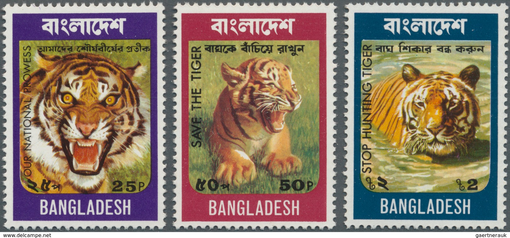 Thematik: Tiere-Raubtiere / Animals-predacious Cats: 1974, BANGLADESH: Tiger Complete Set Of Three I - Autres & Non Classés