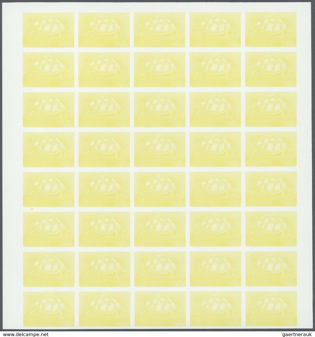 Thematik: Tiere-Schildkröten / animals-turtles: 1989, Tunisia. Progressive proofs set of sheets for