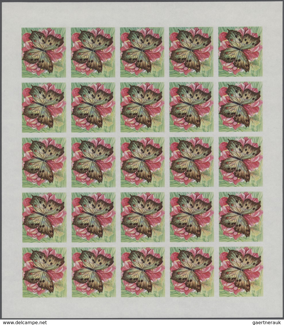 Thematik: Tiere-Schmetterlinge / Animals-butterflies: 1968, Burundi. Progressive Proofs Set Of Sheet - Mariposas