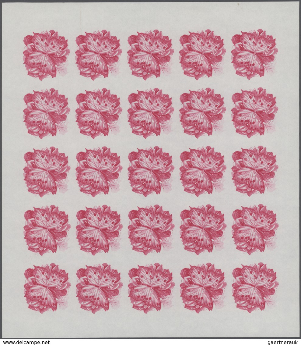 Thematik: Tiere-Schmetterlinge / Animals-butterflies: 1968, Burundi. Progressive Proofs Set Of Sheet - Papillons