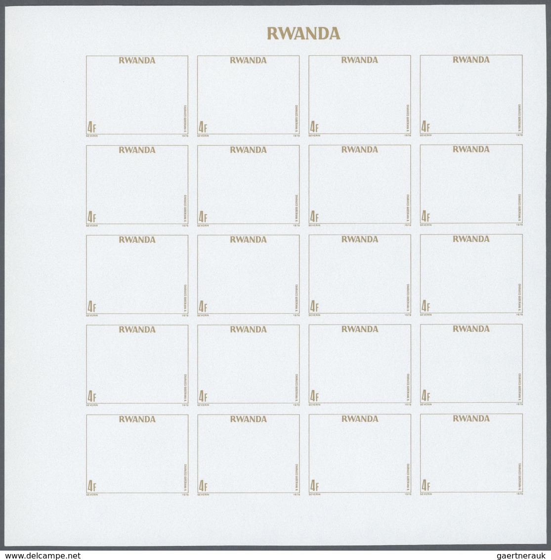 Thematik: Tiere-Schmetterlinge / animals-butterflies: 1979, Rwanda. Progressive proofs set for the B