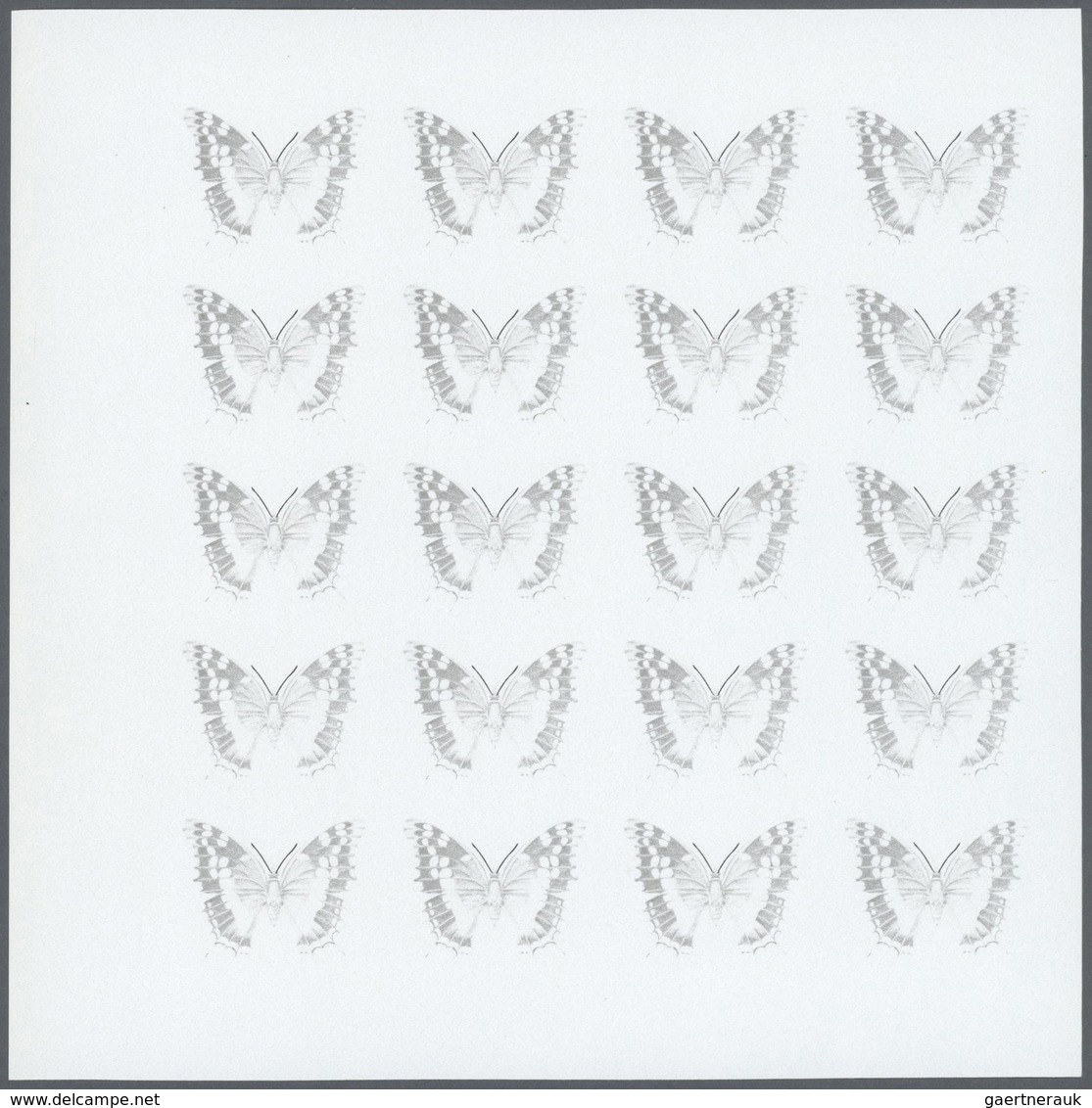 Thematik: Tiere-Schmetterlinge / animals-butterflies: 1979, Rwanda. Progressive proofs set for the B