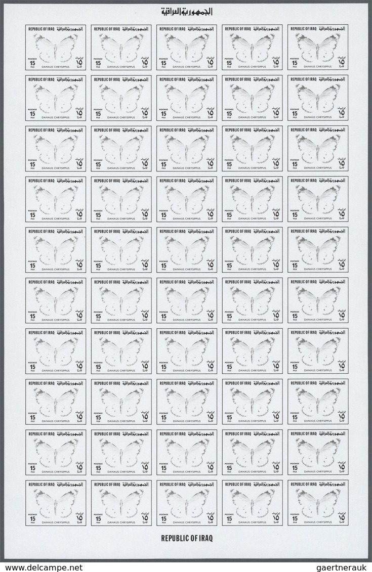 Thematik: Tiere-Schmetterlinge / Animals-butterflies: 1980, Iraq. Progressive Proofs Set Of Sheets F - Papillons