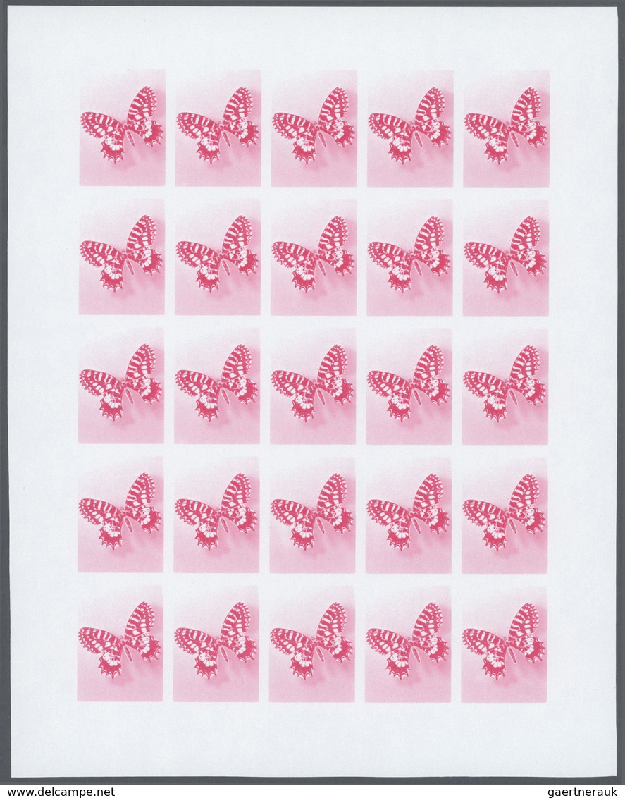 Thematik: Tiere-Schmetterlinge / Animals-butterflies: 1981, Morocco. Progressive Proofs Set Of Sheet - Mariposas