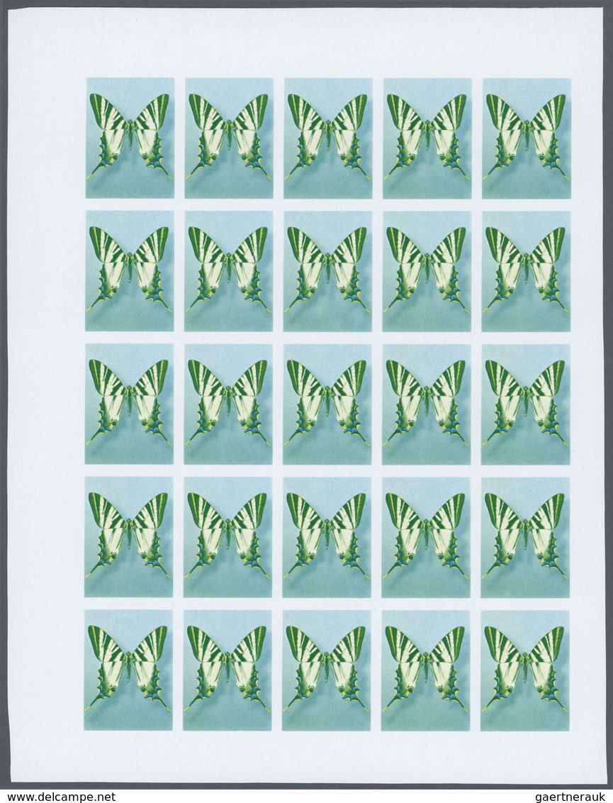 Thematik: Tiere-Schmetterlinge / animals-butterflies: 1981, Morocco. Progressive proofs set of sheet