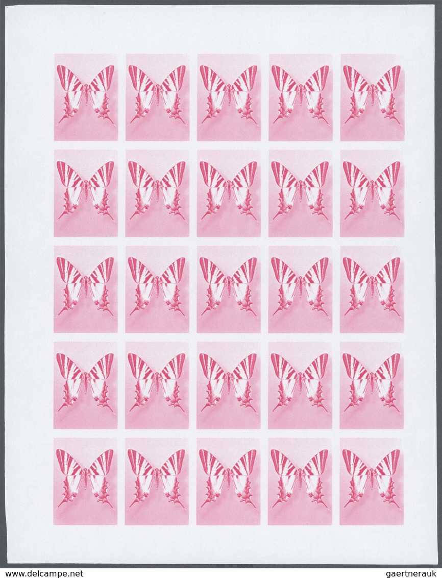 Thematik: Tiere-Schmetterlinge / animals-butterflies: 1981, Morocco. Progressive proofs set of sheet