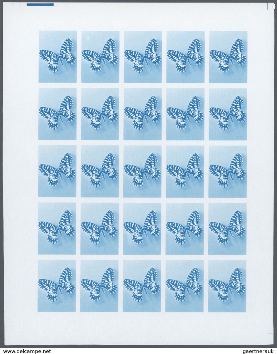 Thematik: Tiere-Schmetterlinge / animals-butterflies: 1981, Morocco. Progressive proofs set of sheet