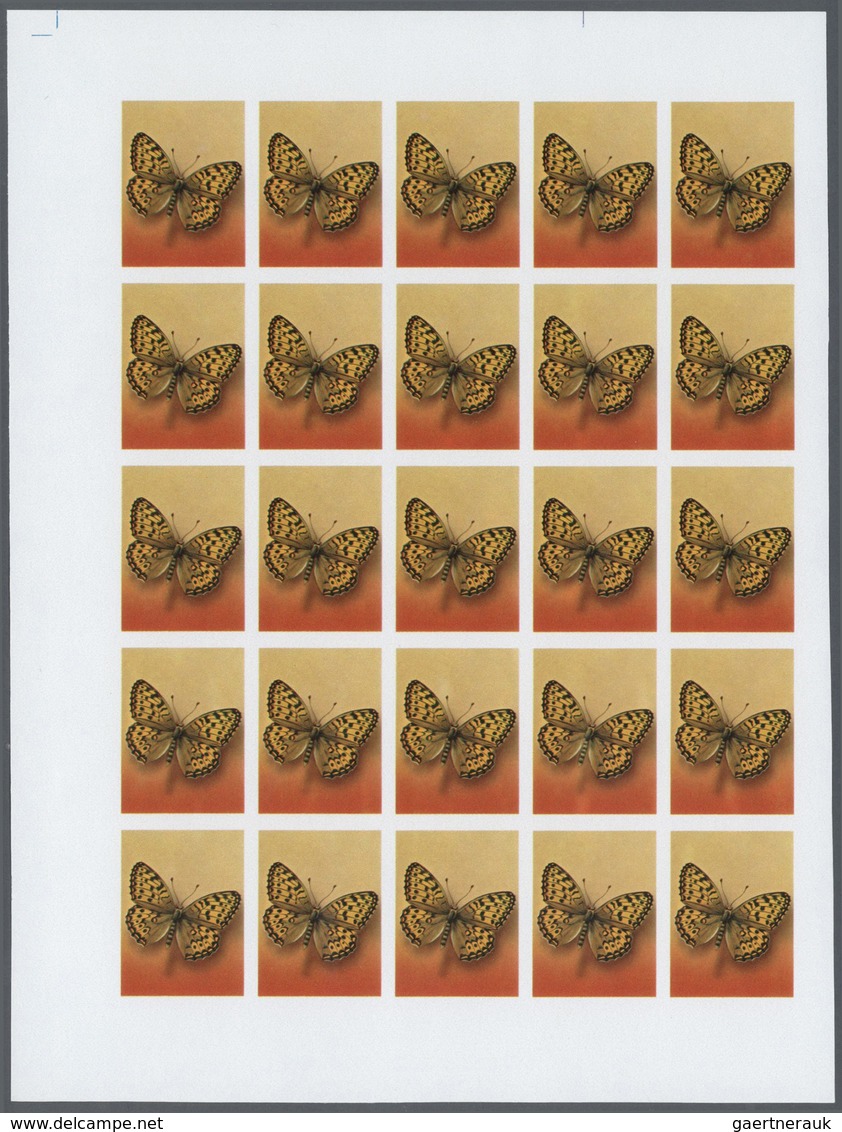 Thematik: Tiere-Schmetterlinge / animals-butterflies: 1982, Morocco. Progressive proofs set of sheet