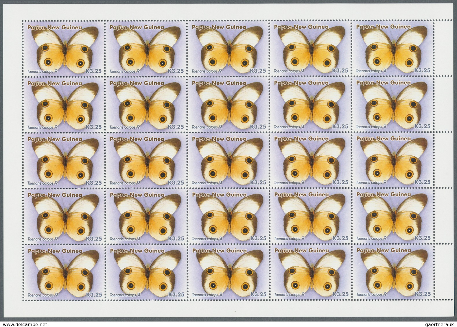Thematik: Tiere-Schmetterlinge / Animals-butterflies: 2006, Papua New Guinea. Lot Of 5,000 Stamps "3 - Papillons