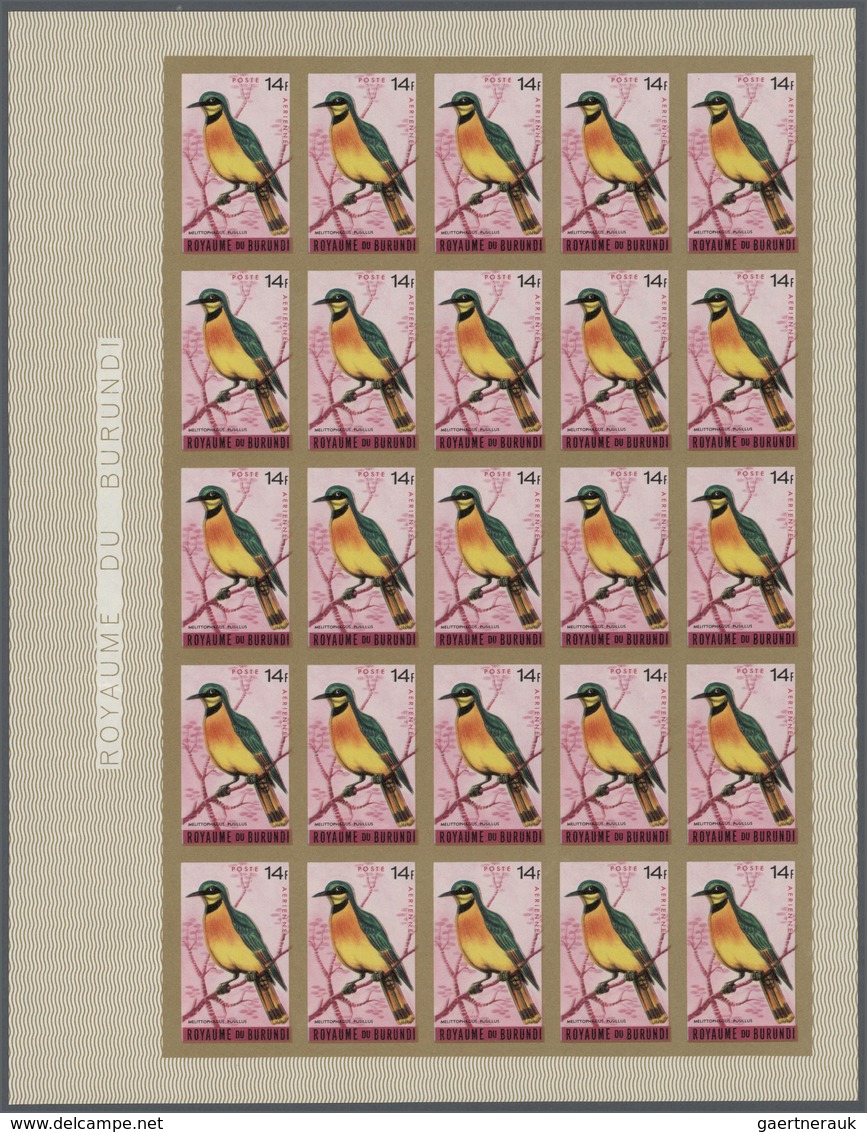 Thematik: Tiere-Vögel / Animals-birds: 1965 (June 10), Burundi. Lot Of 2 IMPERFORATED Sheets Of 25 S - Autres & Non Classés